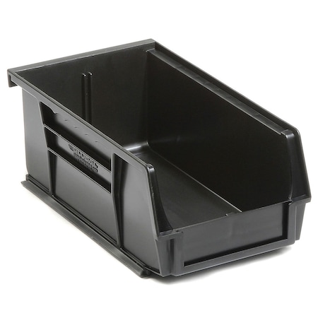 Global Industrial Hang & Stack Storage Bin, Plastic, Black, 3 in H 269681BK